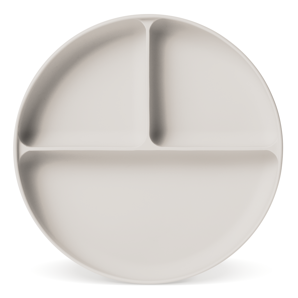 Parker Silicone Partitioned Plate - Almond Birch