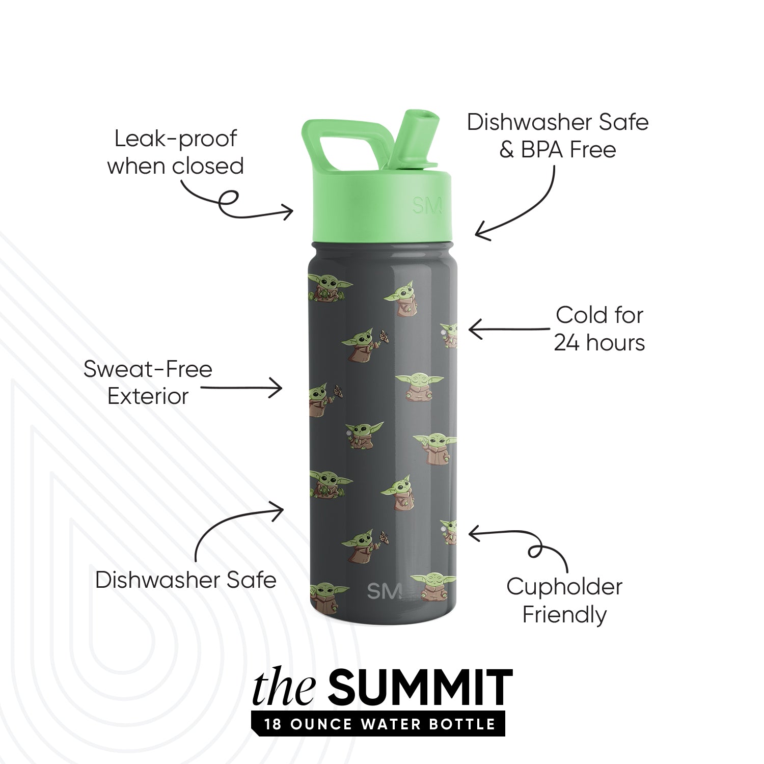Summit Kids Water Bottle with Straw Lid - 18oz - SM
