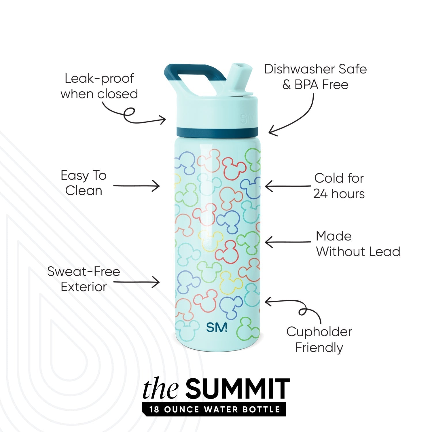Summit Kids Water Bottle with Straw Lid - 18oz - SM2