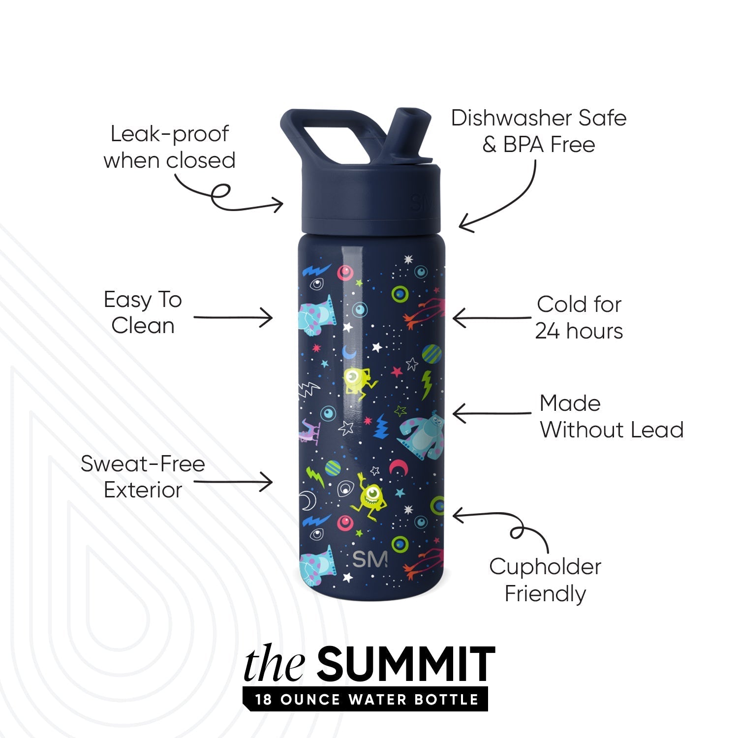 Summit Kids Water Bottle with Straw Lid - 18oz - SM2