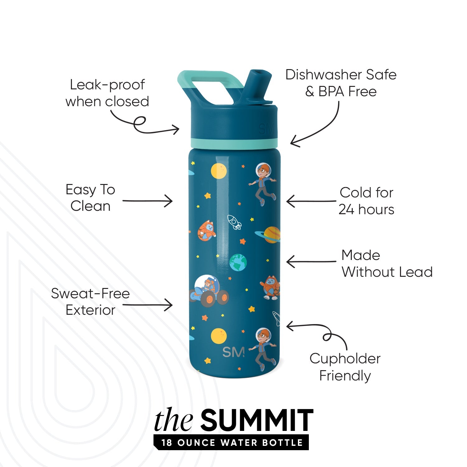 Summit Kids Water Bottle with Straw Lid - 18oz - SM2