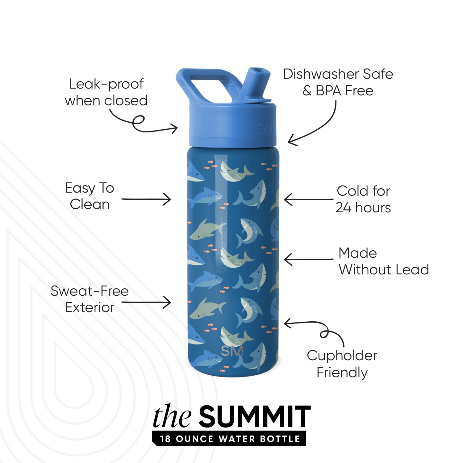 Summit Kids Water Bottle with Straw Lid - 18oz - SM2