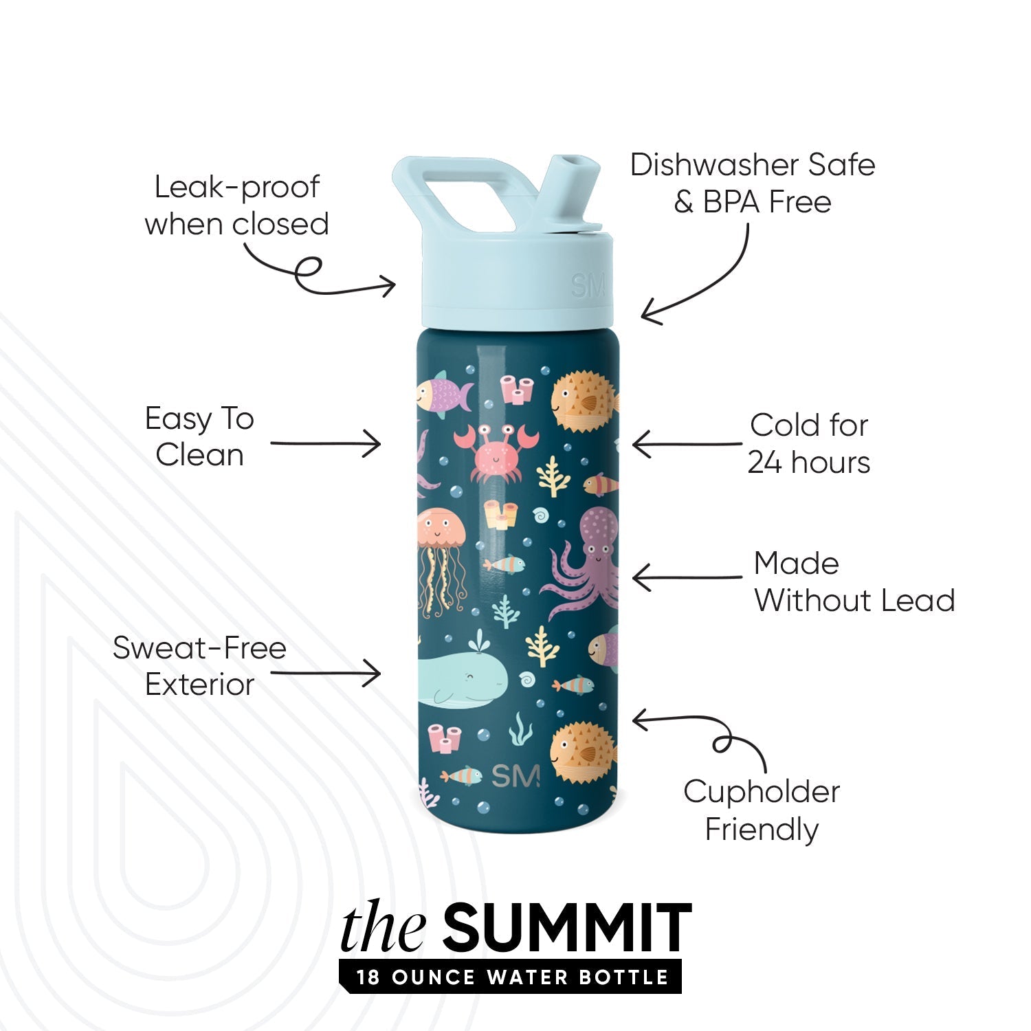 Summit Kids Water Bottle with Straw Lid - 18oz - SM2