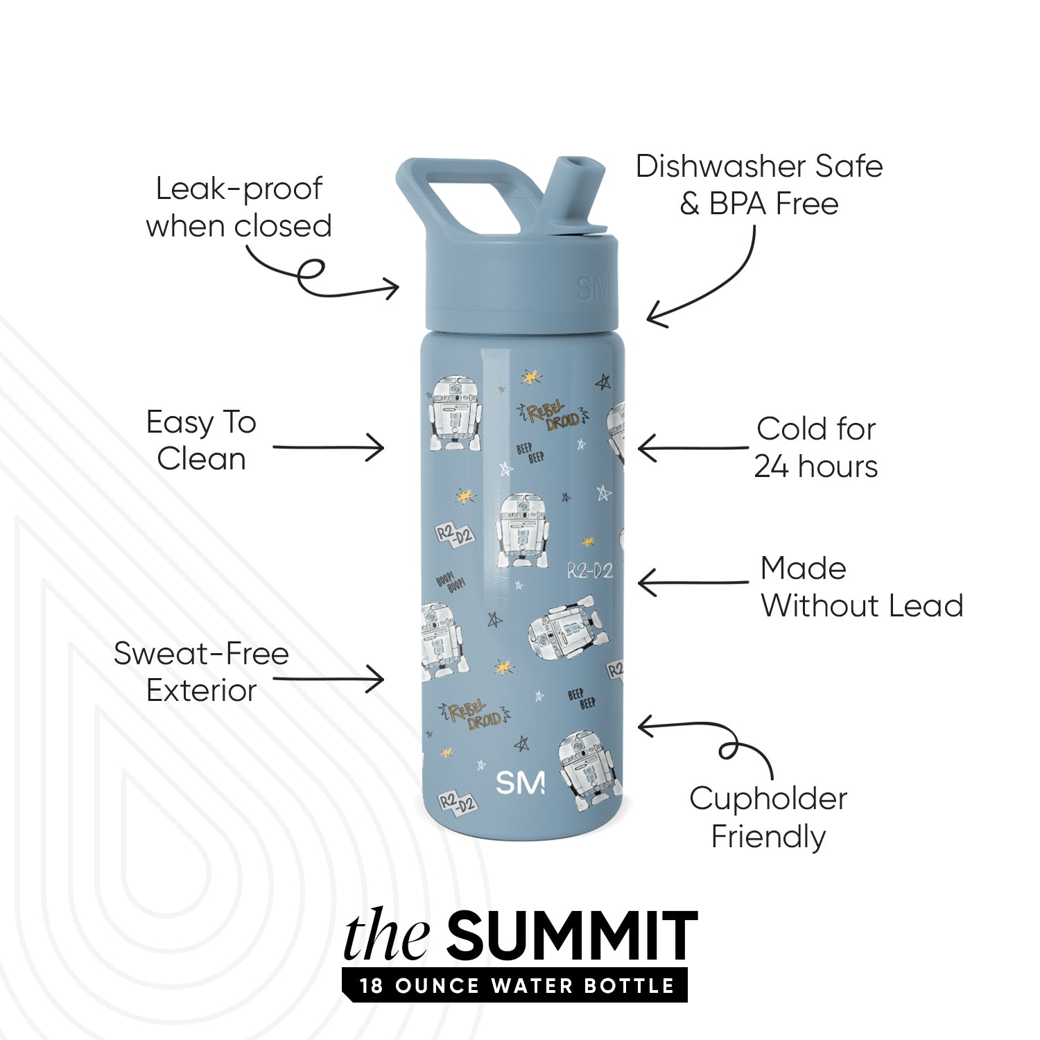 Summit Kids Water Bottle with Straw Lid - 18oz - SM2