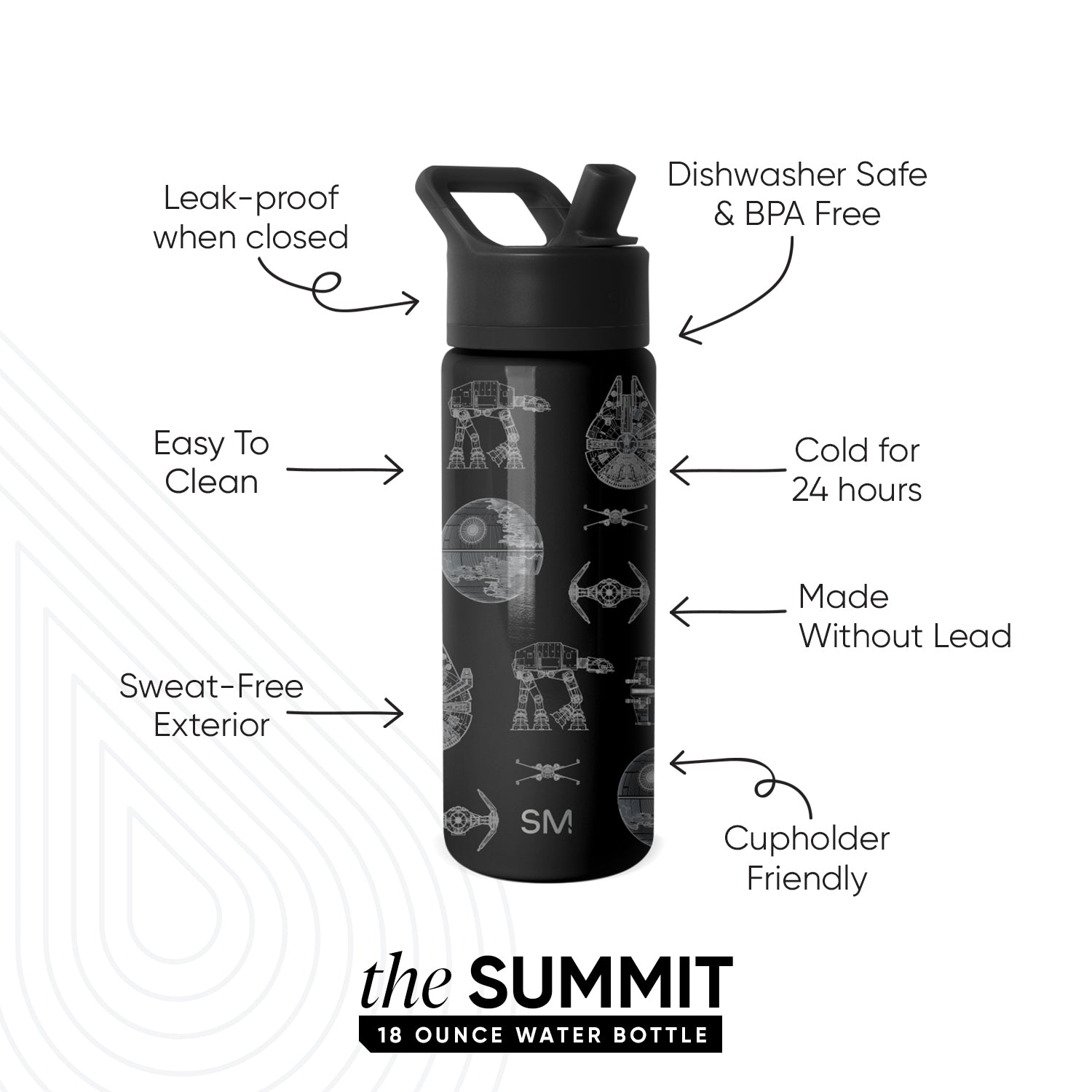 Summit Kids Water Bottle with Straw Lid - 18oz - SM2