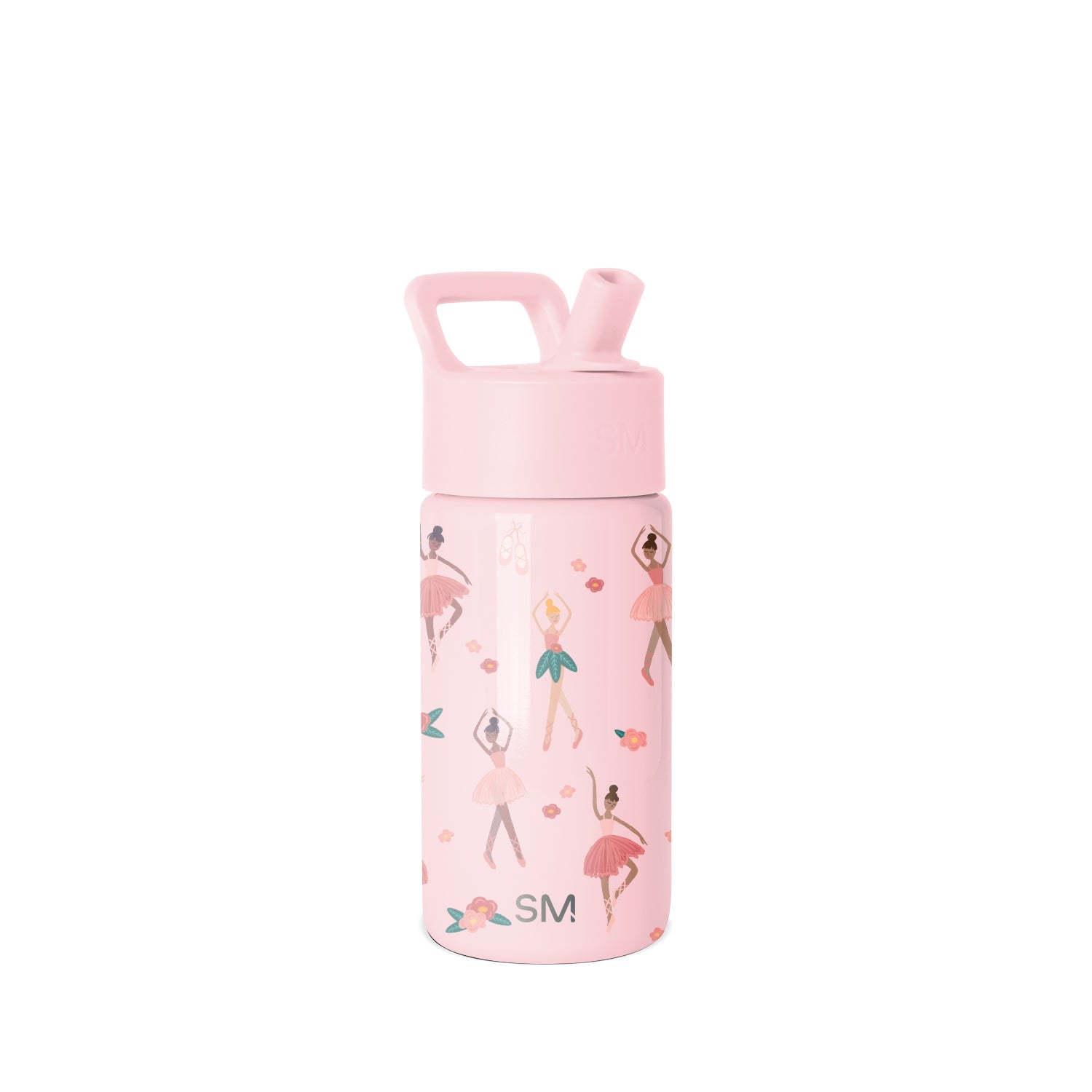 Summit Kids Water Bottle with Straw Lid - 14oz - Pink Ballerina / Straw / SM2