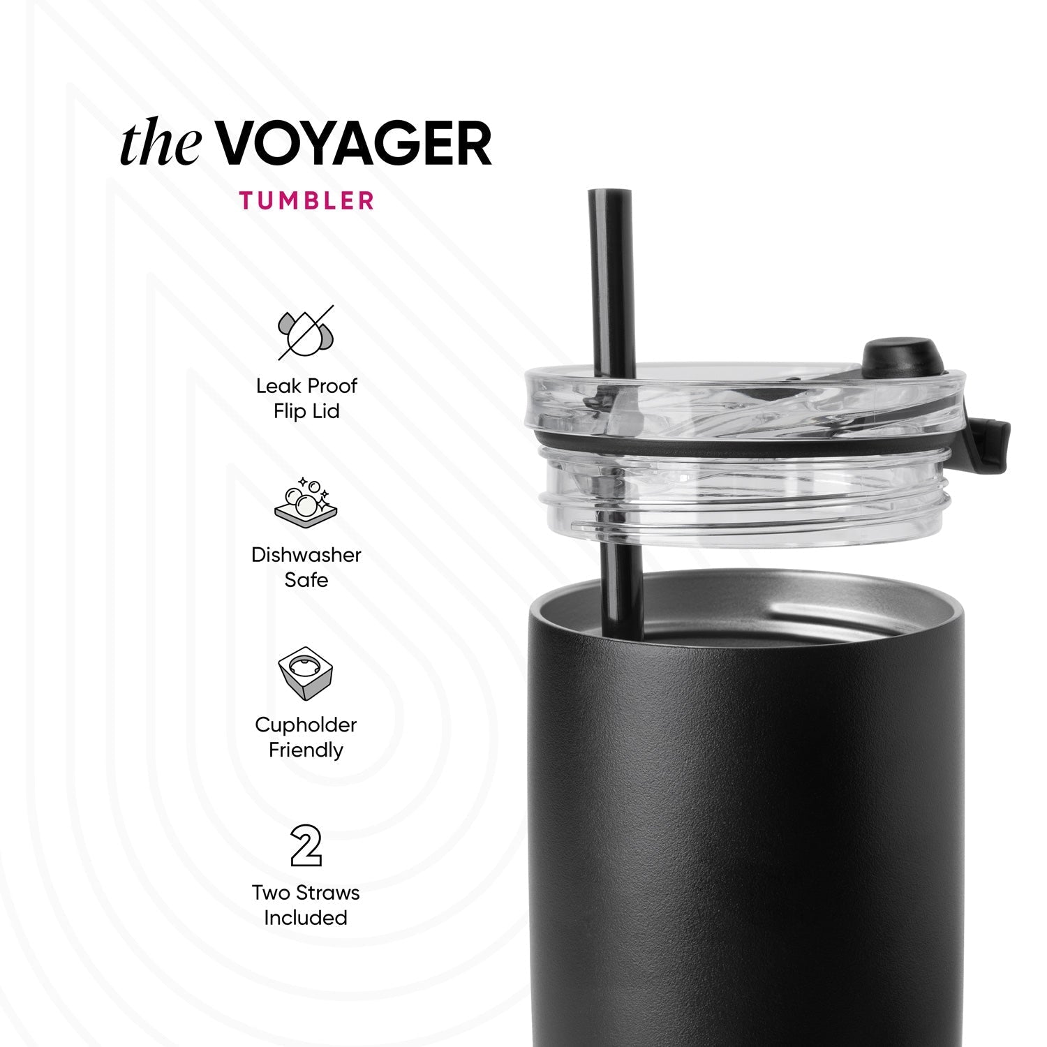 NFL Voyager Tumbler with Clear Flip Lid & Straw